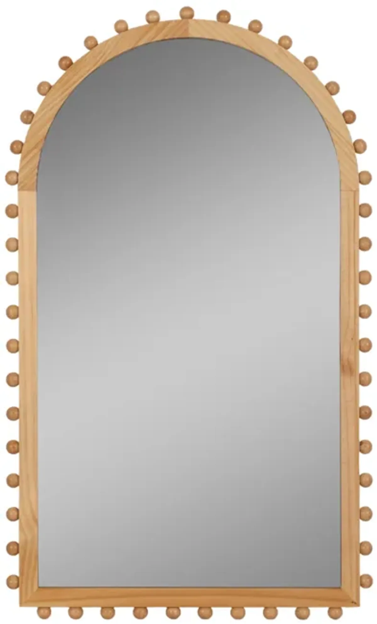 Wood, 24x39 Beaded Arch Mirror, Natural