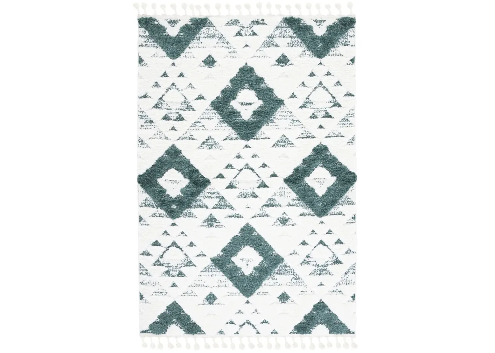 MOROCCAN TASSEL SHAG 688 GREEN  11' x 15' Large Rectangle Rug