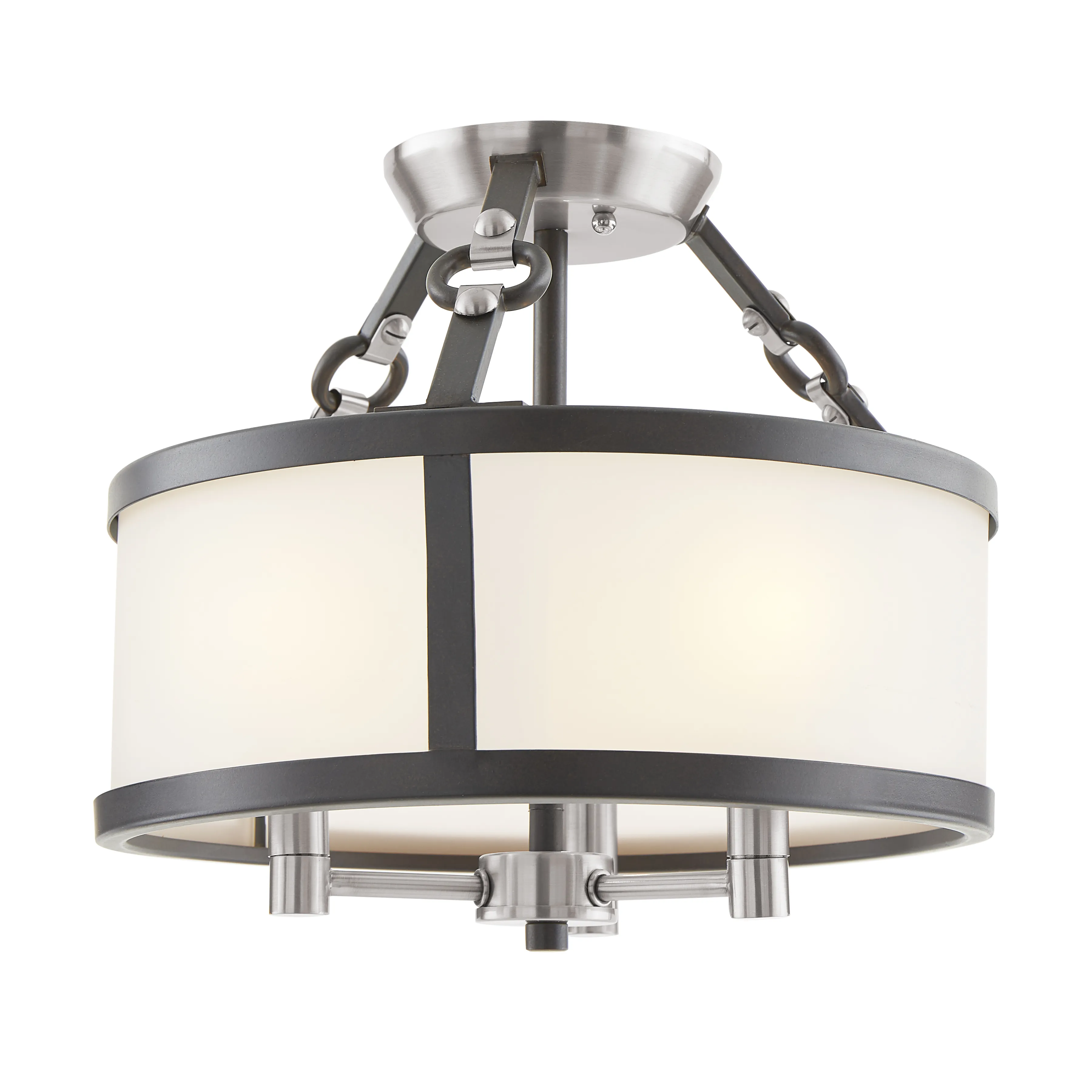 Armstrong Grove 13" Wide 3-Light Semi Flush Mount - Espresso