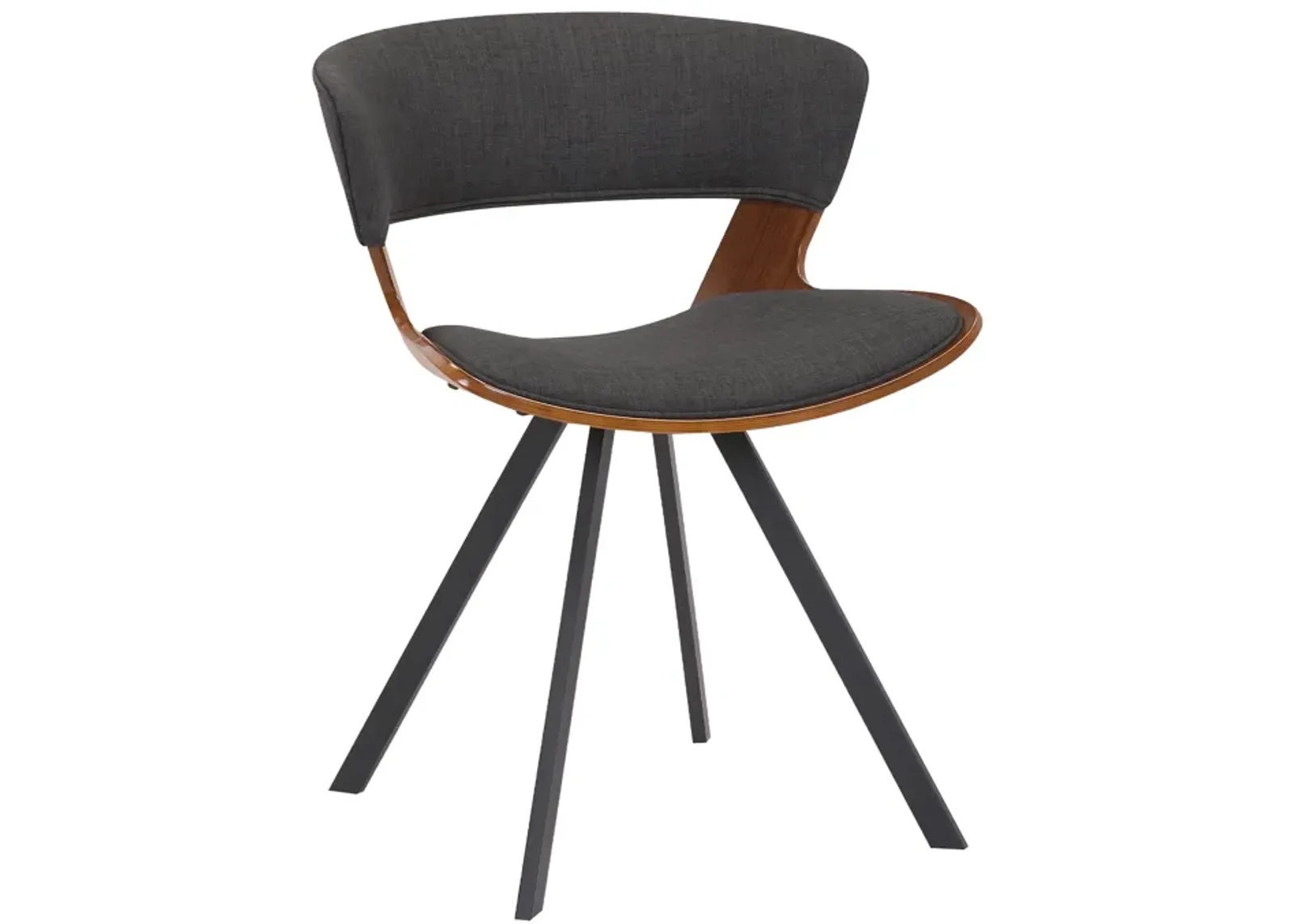 Ulric Wood and Metal Modern Dining Room Accent Chair