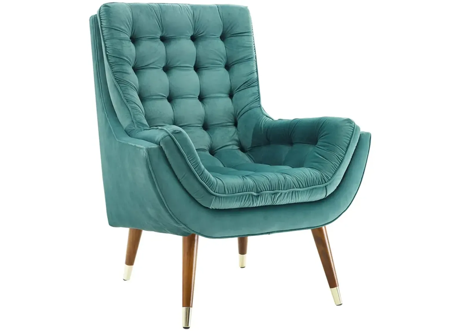 Suggest Button Tufted Performance Velvet Lounge Chair