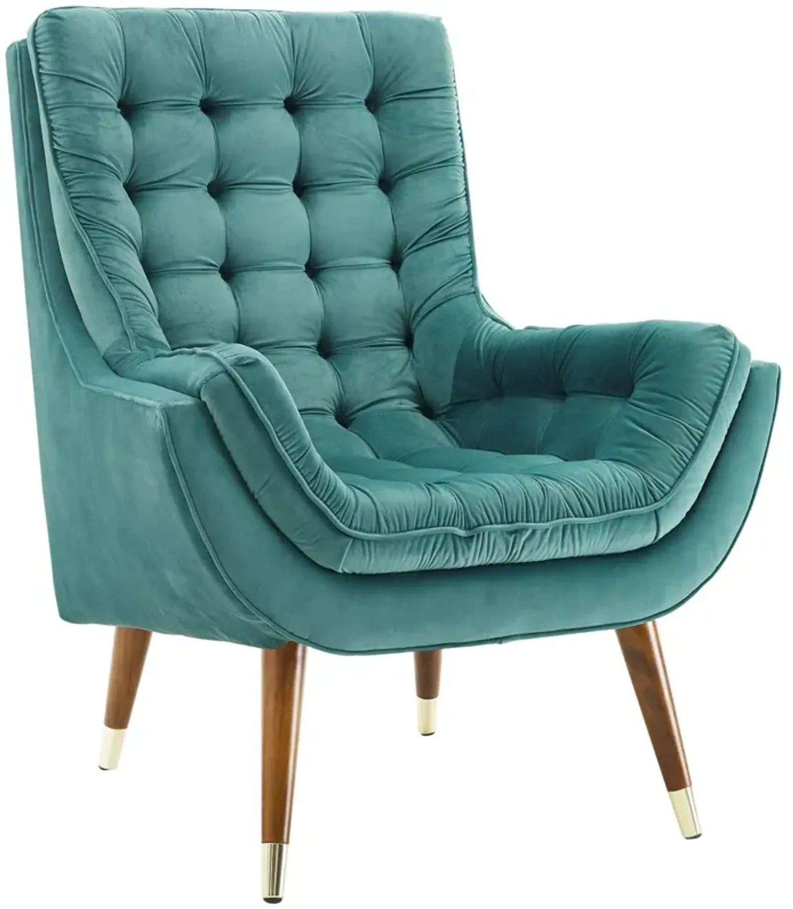 Suggest Button Tufted Performance Velvet Lounge Chair