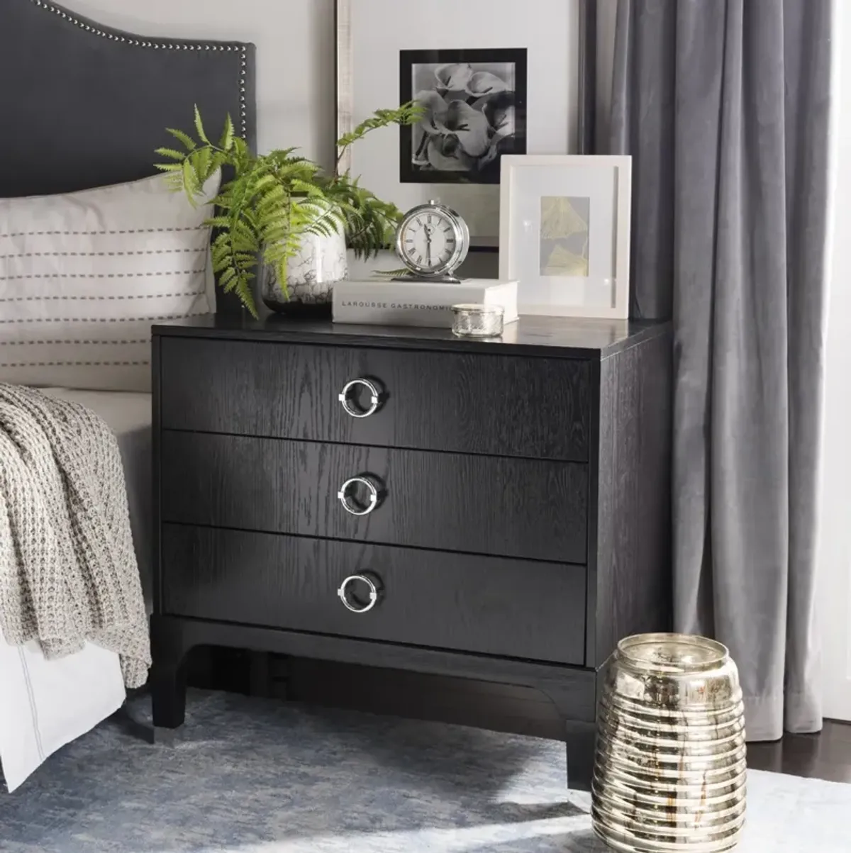 Lorina 3 Drawer Contemporary Night Stand