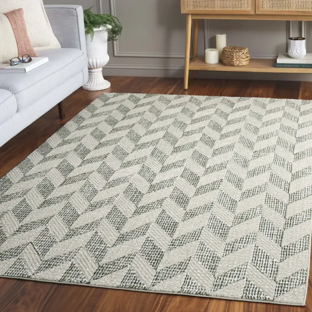 REVIVE 122 SAGE  5'-3' x 7'-7' Medium Rectangle Rug