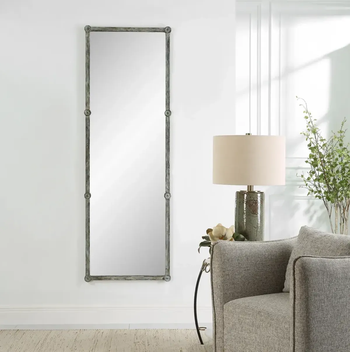 Gattola Gray Wash Dressing Mirror