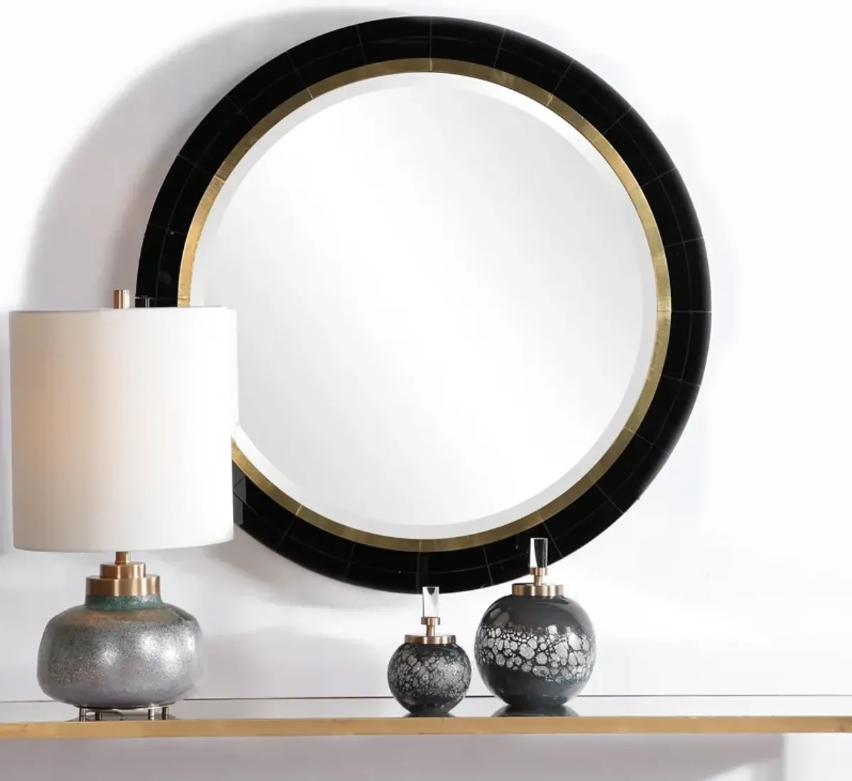 Nayla Tiled Round Mirror