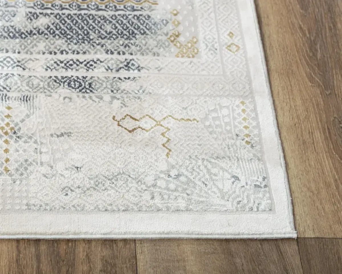 Emerge Stone/Beige  Polyester 2'7" x 9'6" Runner Rug