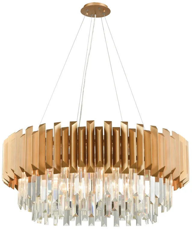 Seneca Falls 34" Wide 8-Light Chandelier - Matte Gold