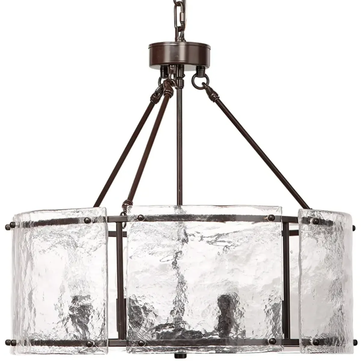 Glenn Large Round Metal Chandelier, Bronze