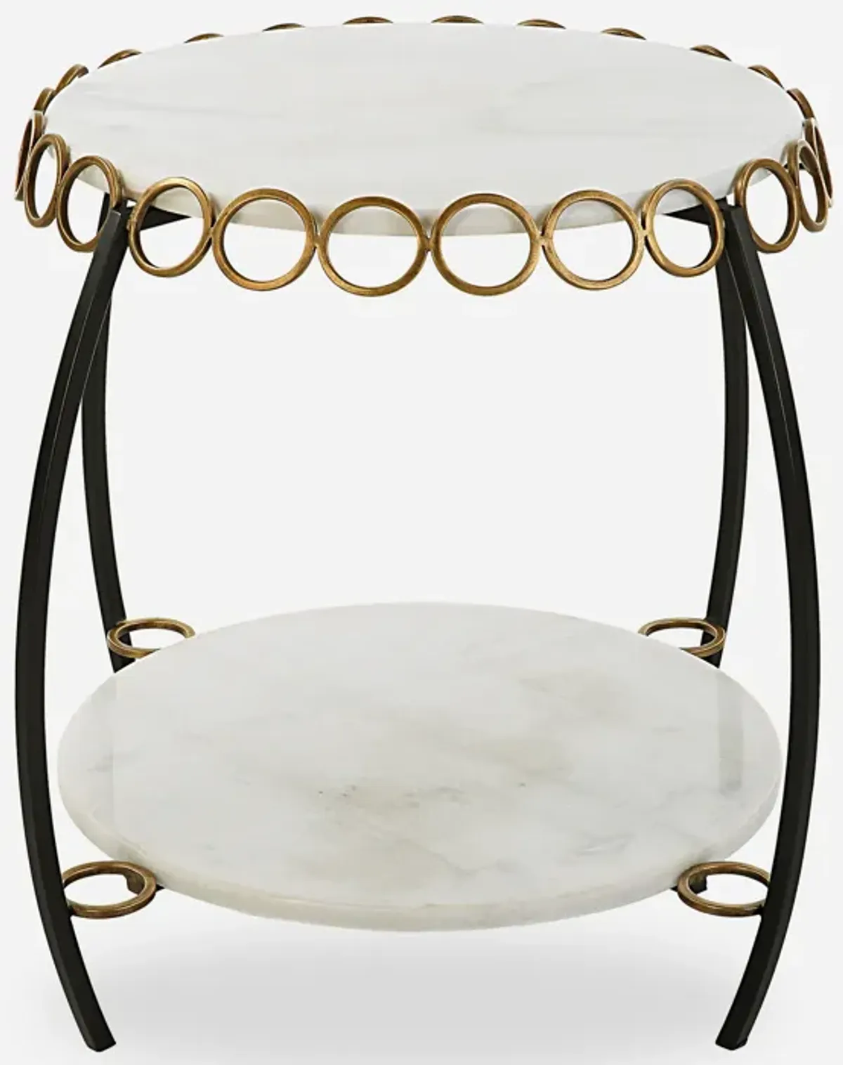 Chainlink White Marble Side Table