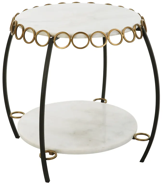 Chainlink White Marble Side Table