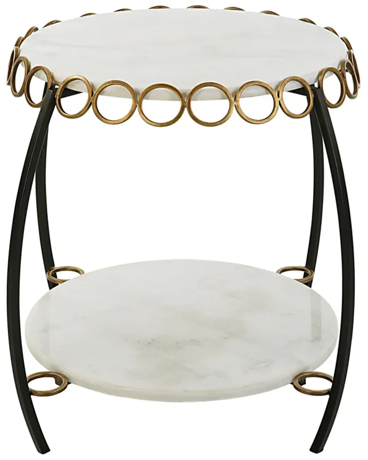 Chainlink White Marble Side Table