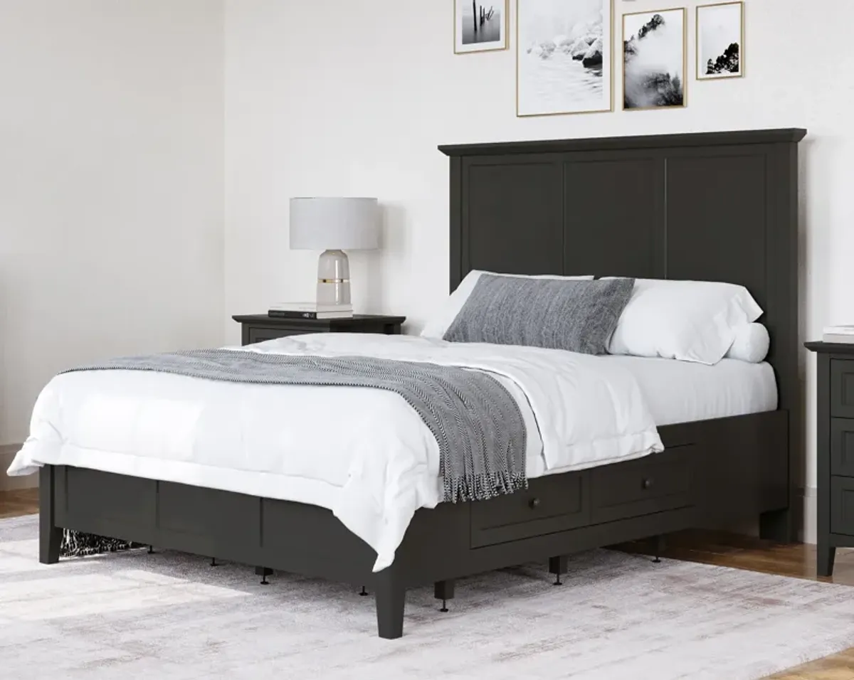 Grace California King-size Four Drawer Platform Storage Bed in Raven Black