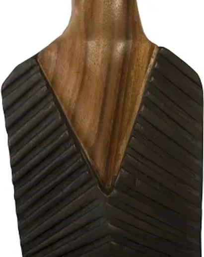 vested male sculpture, medium, chamcha, natural, black, copper