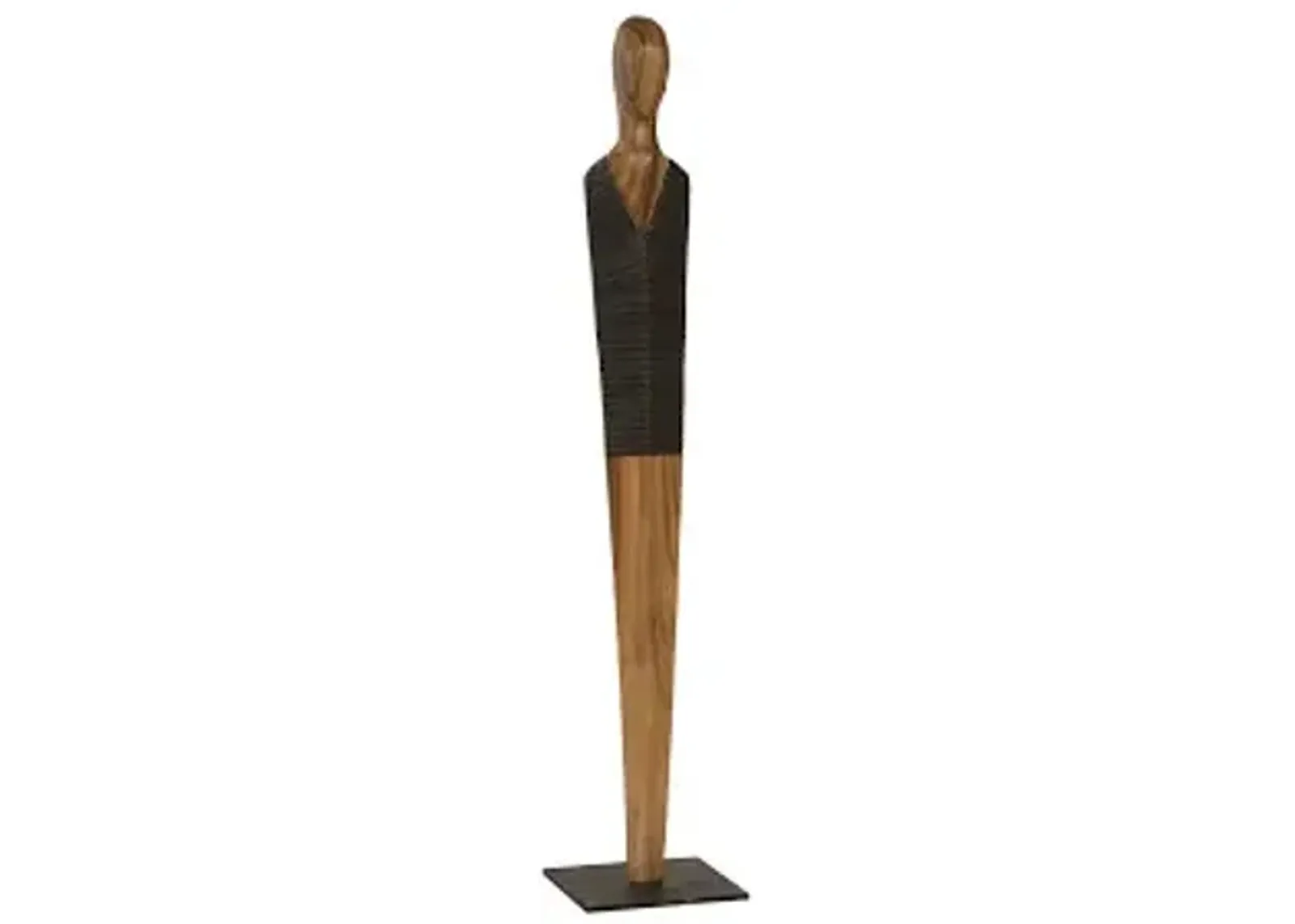 vested male sculpture, medium, chamcha, natural, black, copper