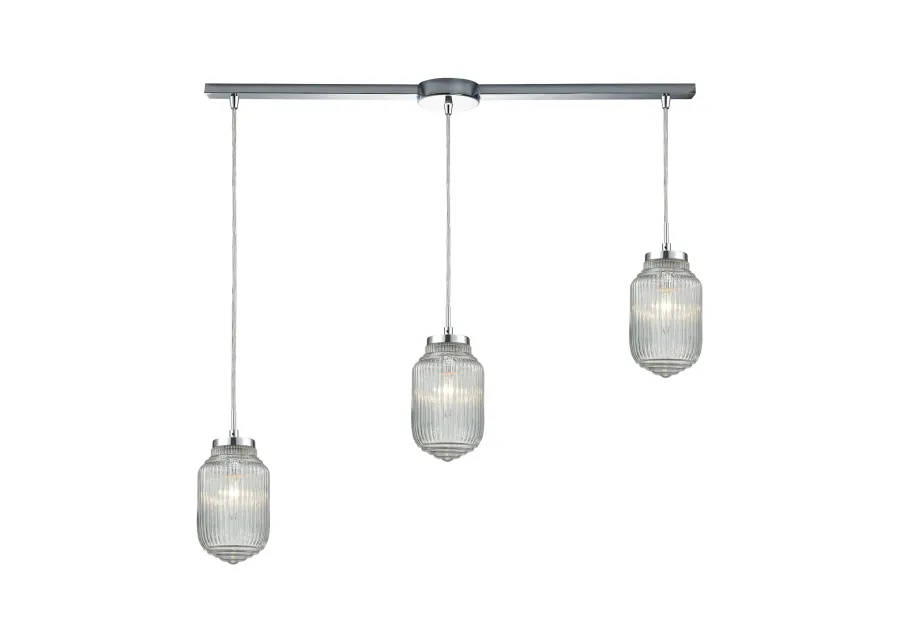 Dubois 38" Wide 3-Light Mini Pendant - Polished Chrome