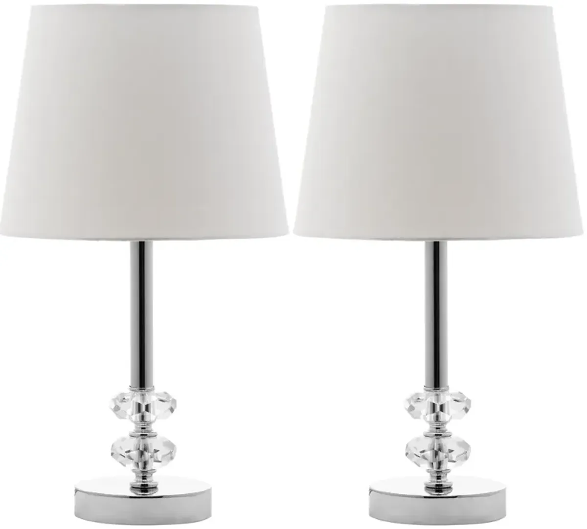 Ashford 16-Inch H Crystal Dark Grey Lamp - Set of 2