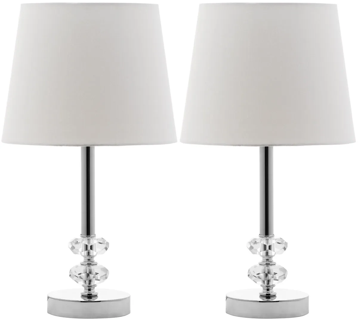 Ashford 16-Inch H Crystal Dark Grey Lamp - Set of 2