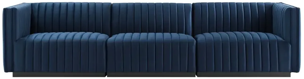 Conjure Channel Tufted Performance Velvet Sofa