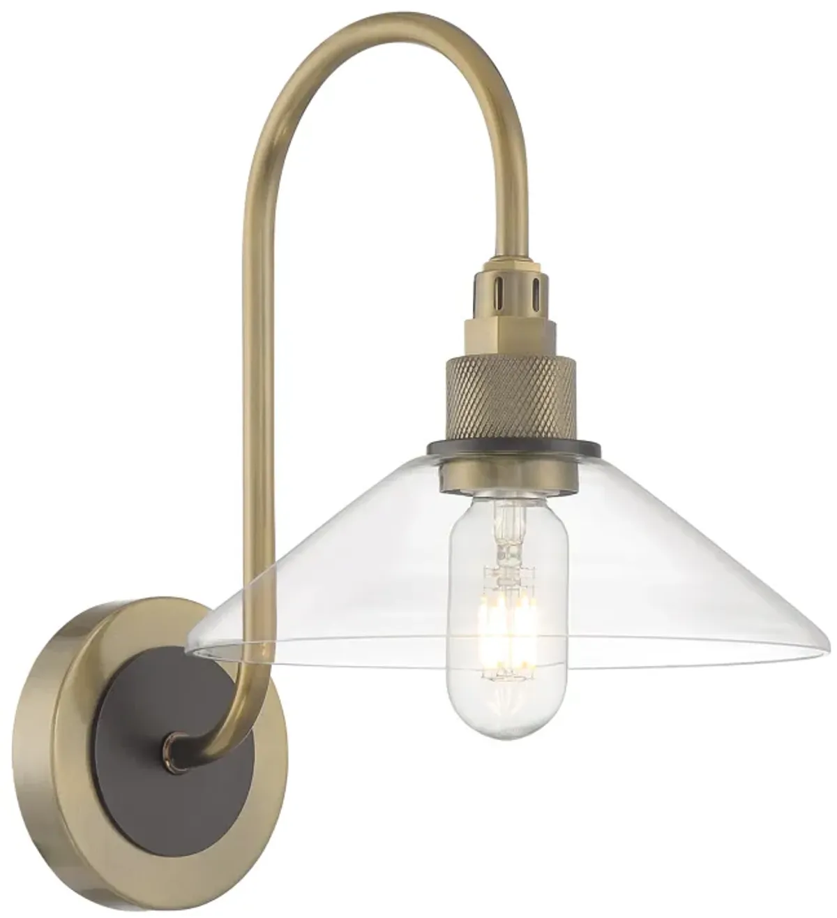 Charis 1-Light Wall Sconce - Antique Brass with Oil Rubbed Bronze
