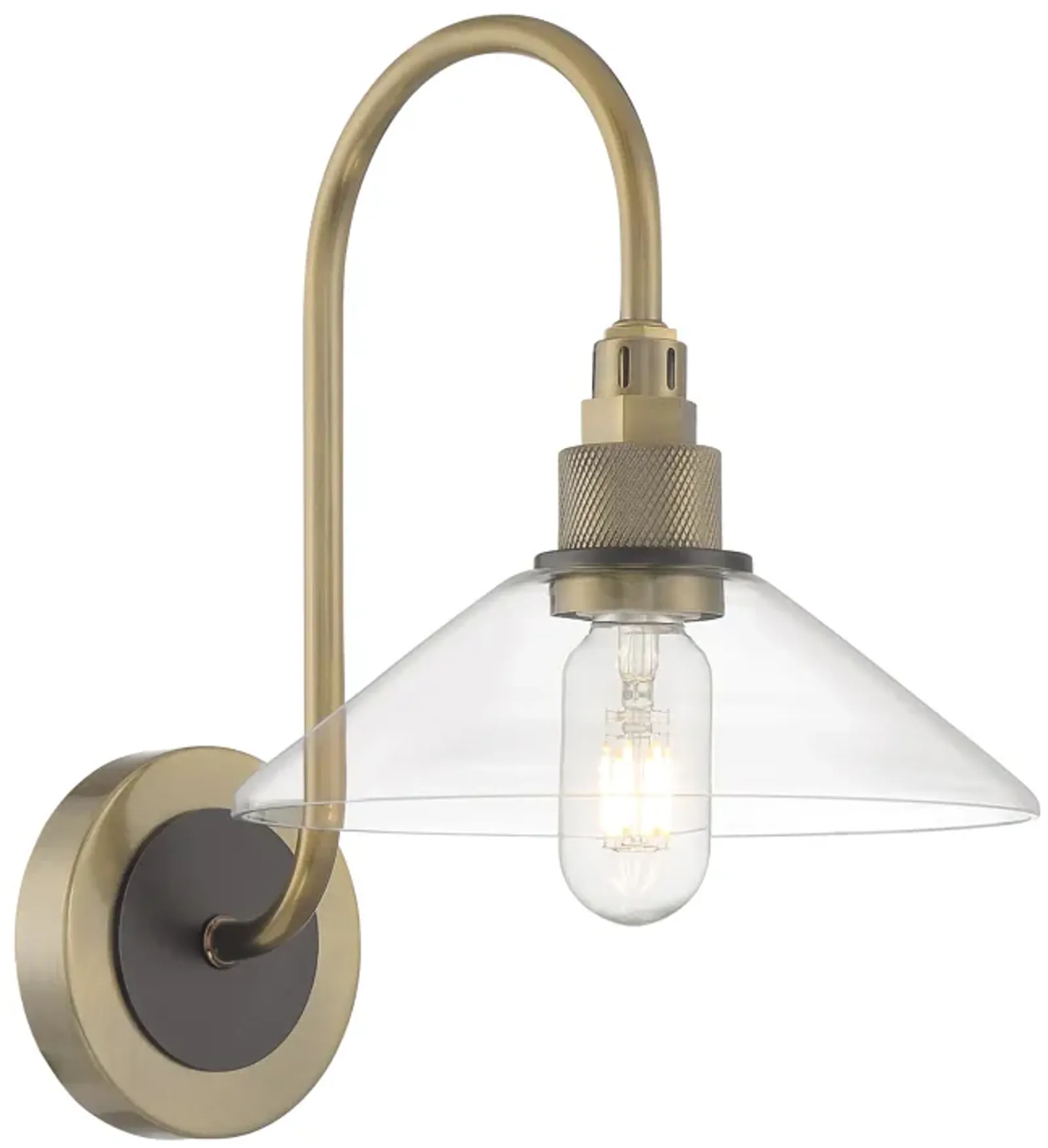 Charis 1-Light Wall Sconce - Antique Brass with Oil Rubbed Bronze