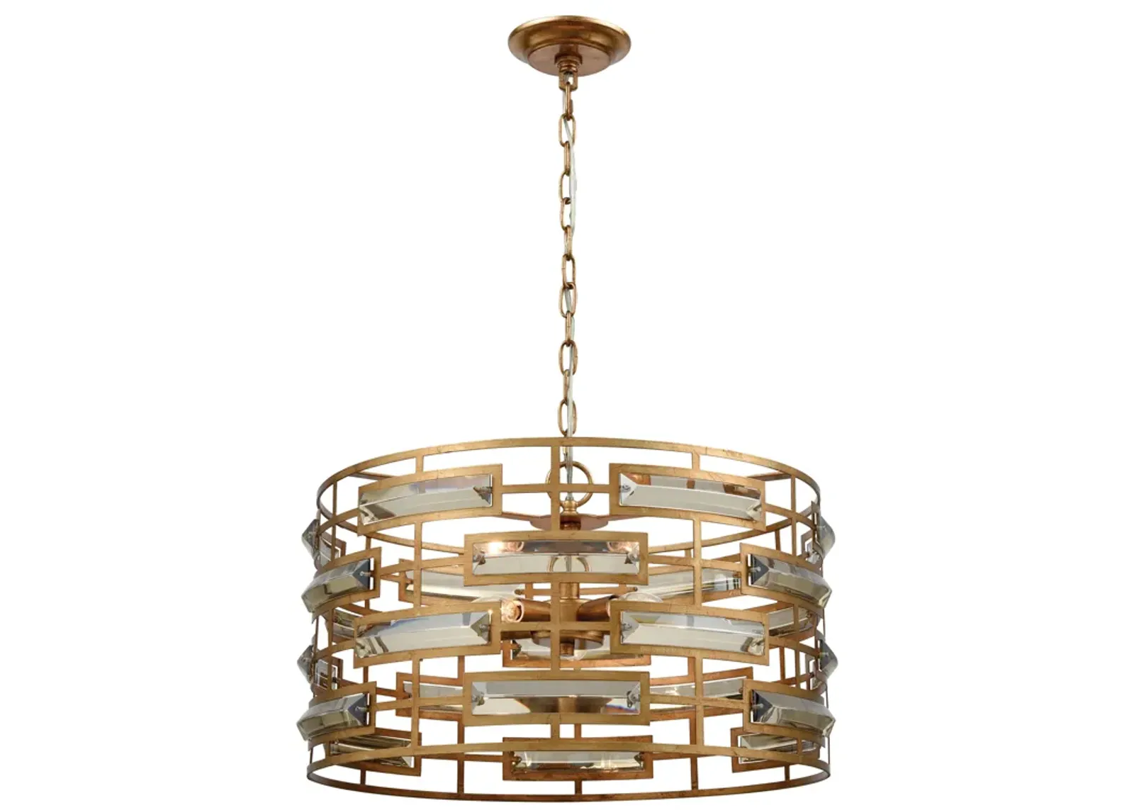 Metro 22" Wide 5-Light Pendant - Gold Leaf