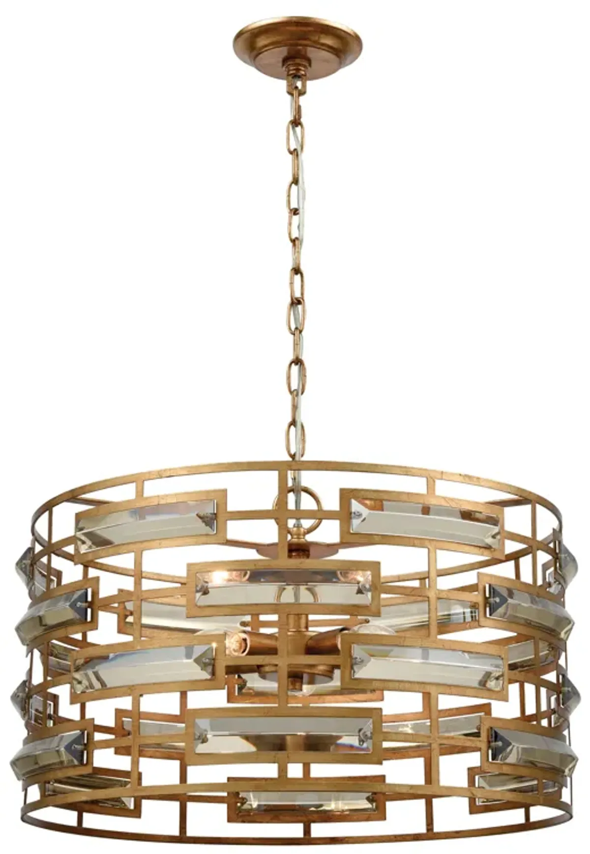 Metro 22" Wide 5-Light Pendant - Gold Leaf