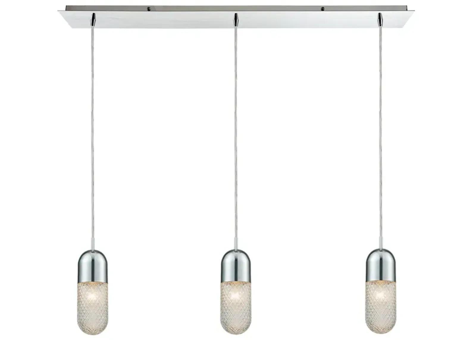 Capsula 36" Wide 3-Light Mini Pendant - Polished Chrome