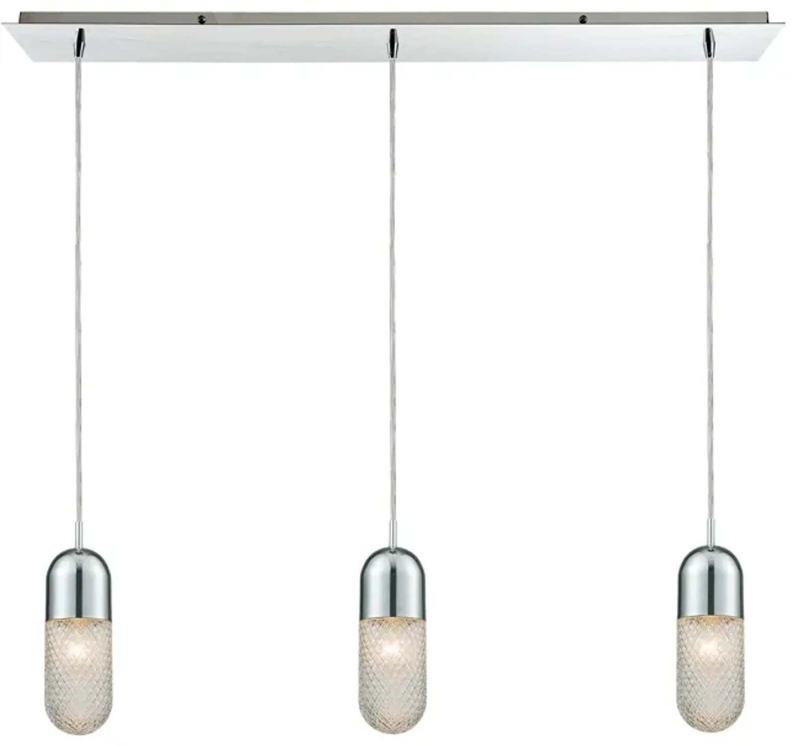 Capsula 36" Wide 3-Light Mini Pendant - Polished Chrome