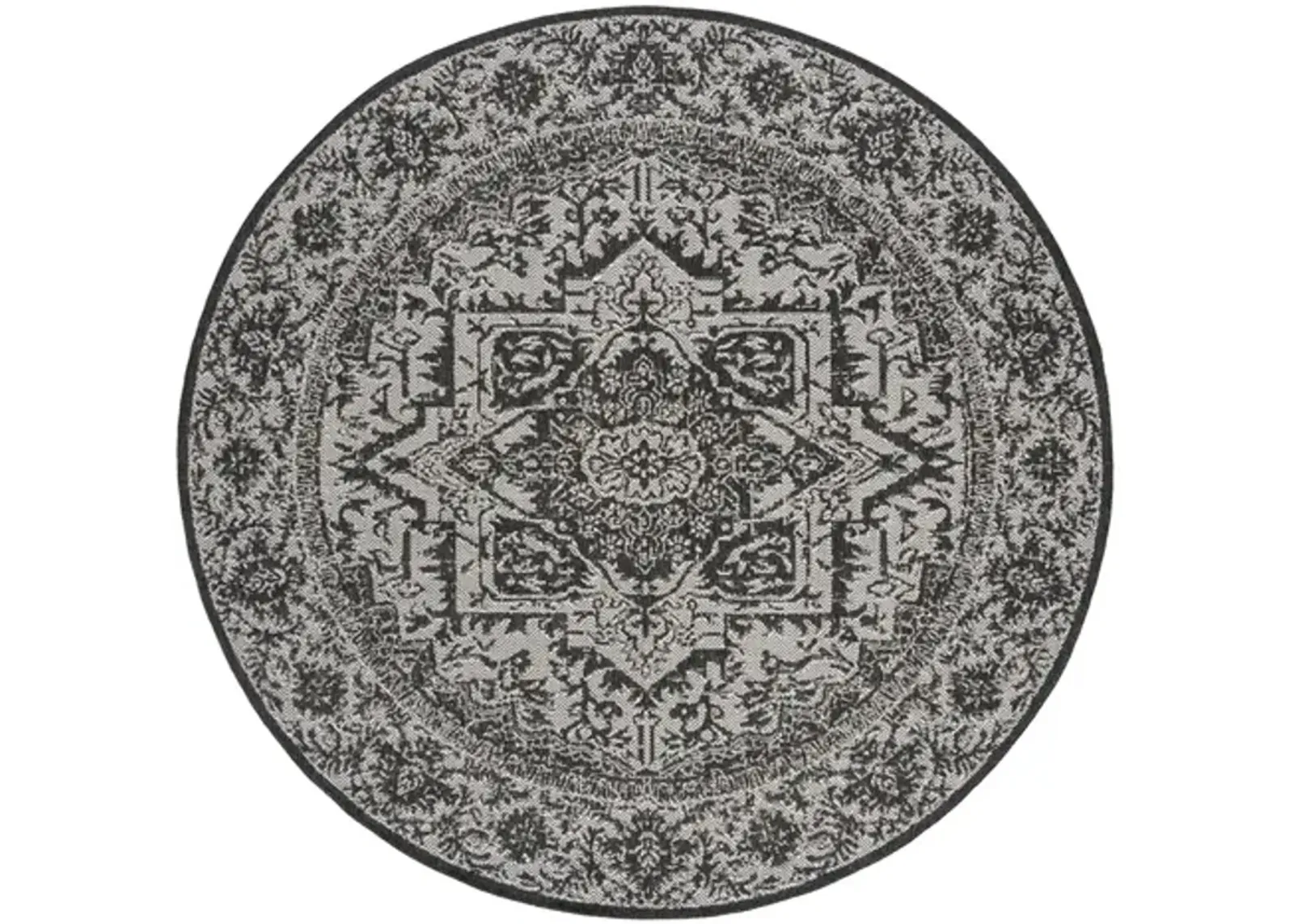 LINDEN 139 Collection LND139A-4R Light Grey / Charcoal 4' X 4' Round