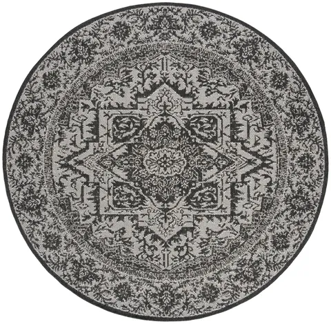 LINDEN 139 Collection LND139A-4R Light Grey / Charcoal 4' X 4' Round