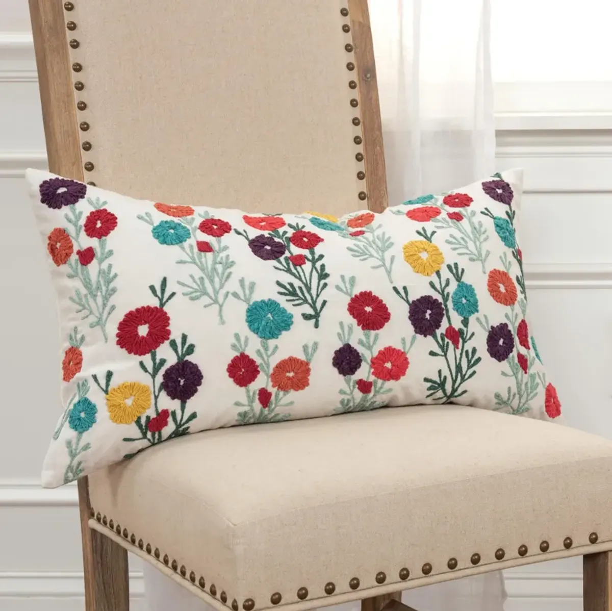 Floral Red Pillow