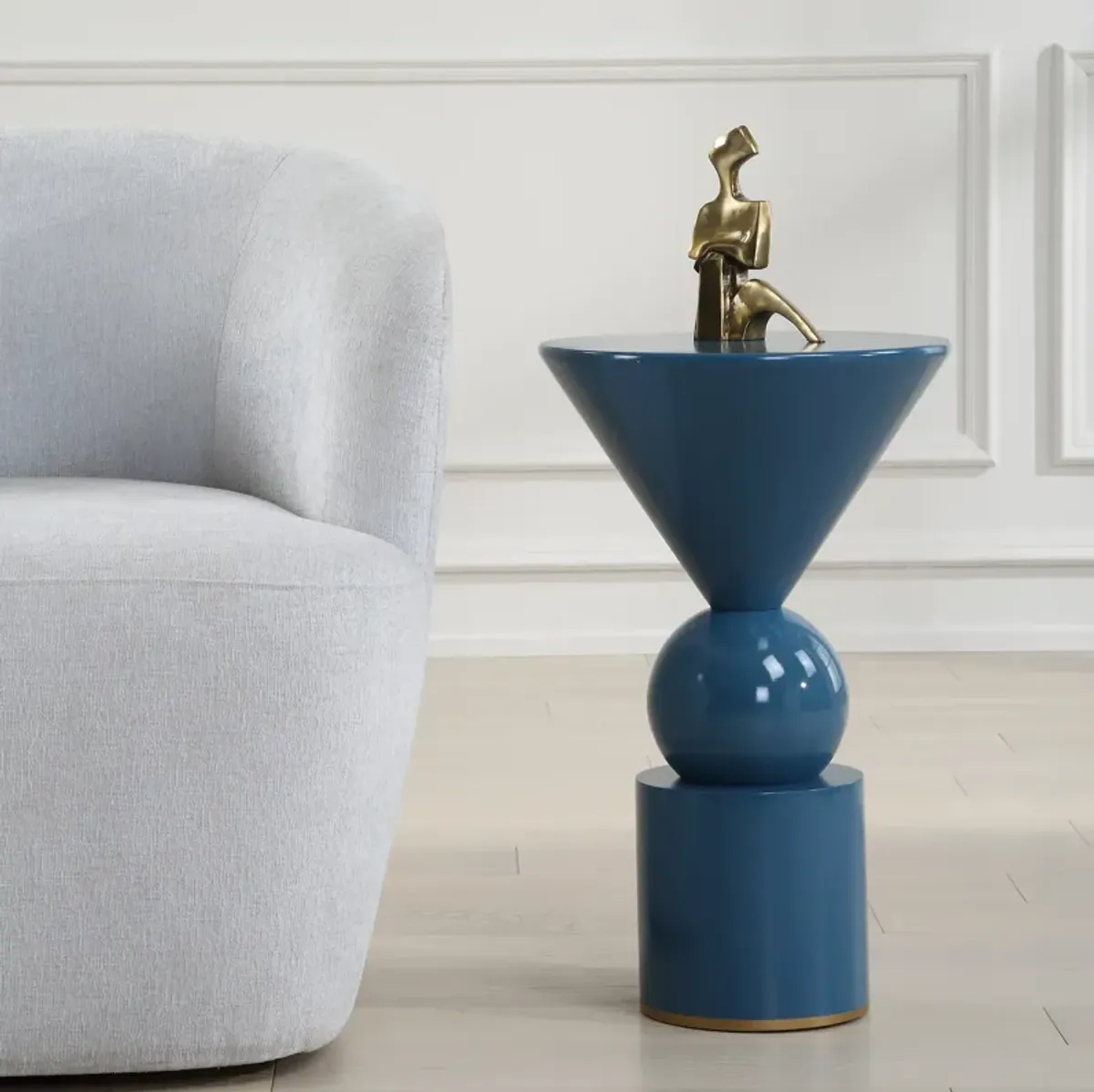 Trig Blue Accent Table