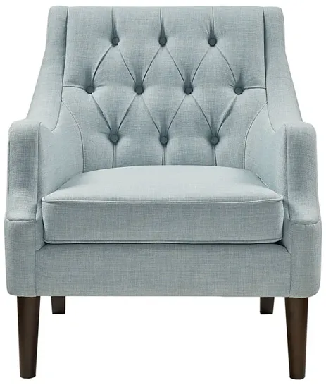 Madison Park Qwen Dusty Blue Button Tufted Accent Chair