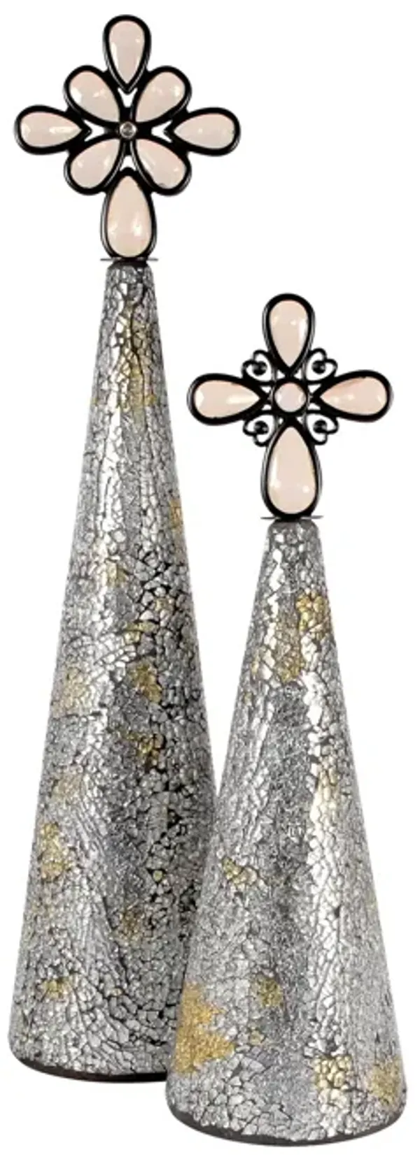 Montage Christmas Trees Silver (Set of 2)