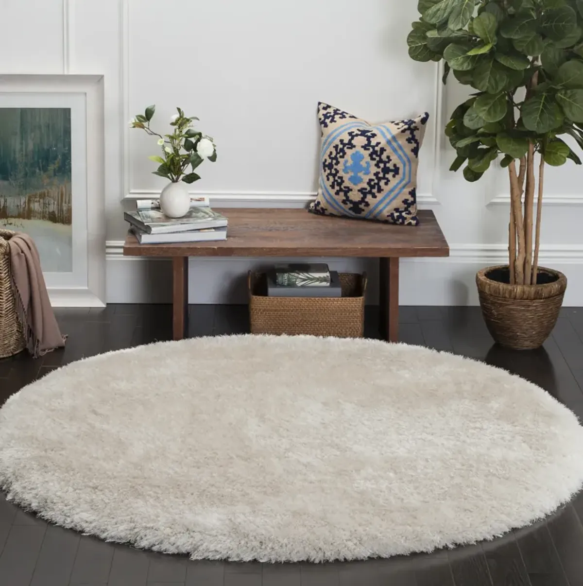 LUXE SHAG Hand Tufted 3' x 3' Round area rug