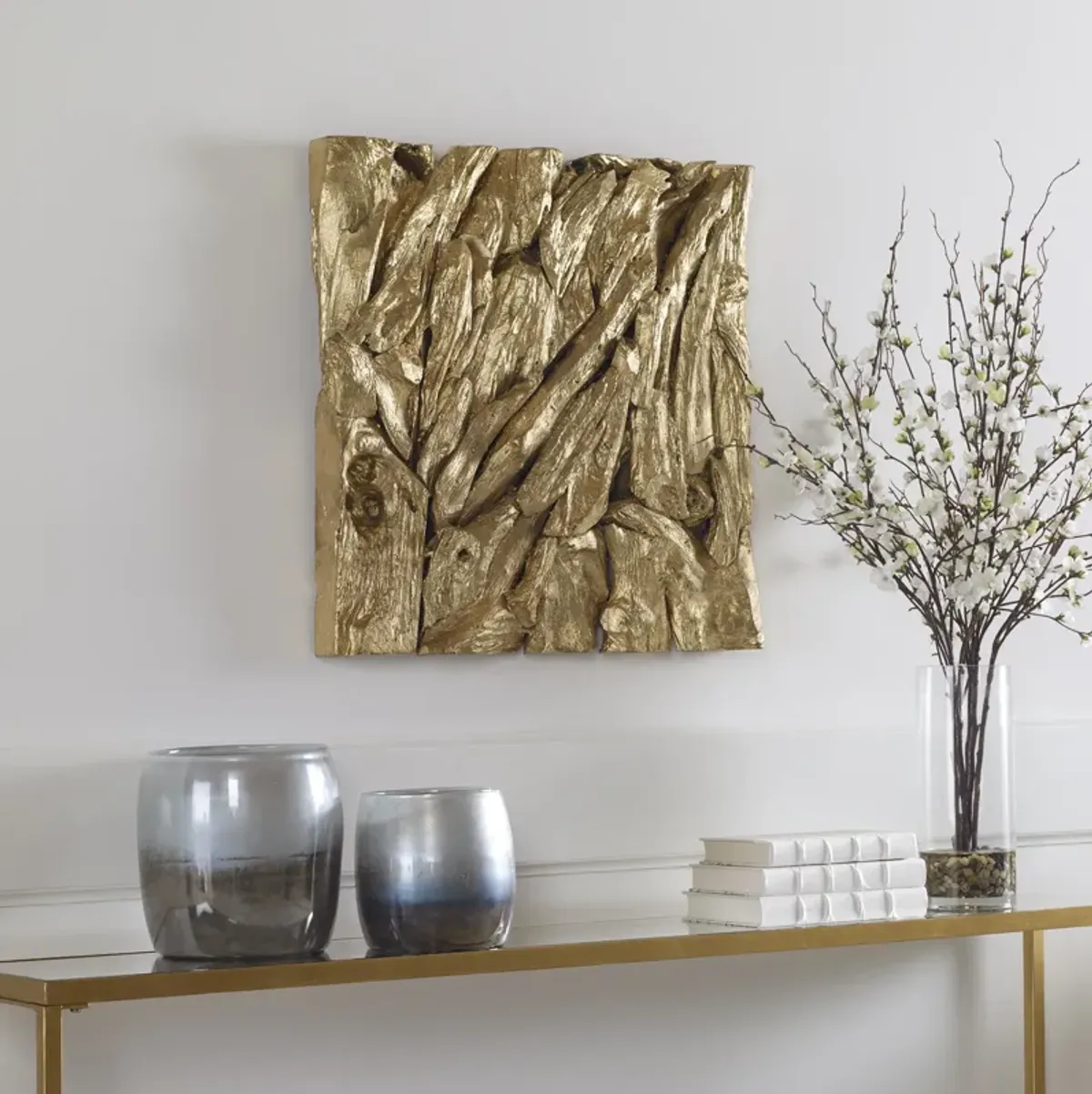 Rio Gold Wood Wall Decor