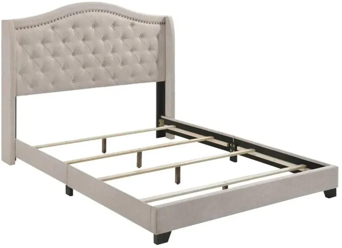 Malton Camel Back Queen Bed Beige