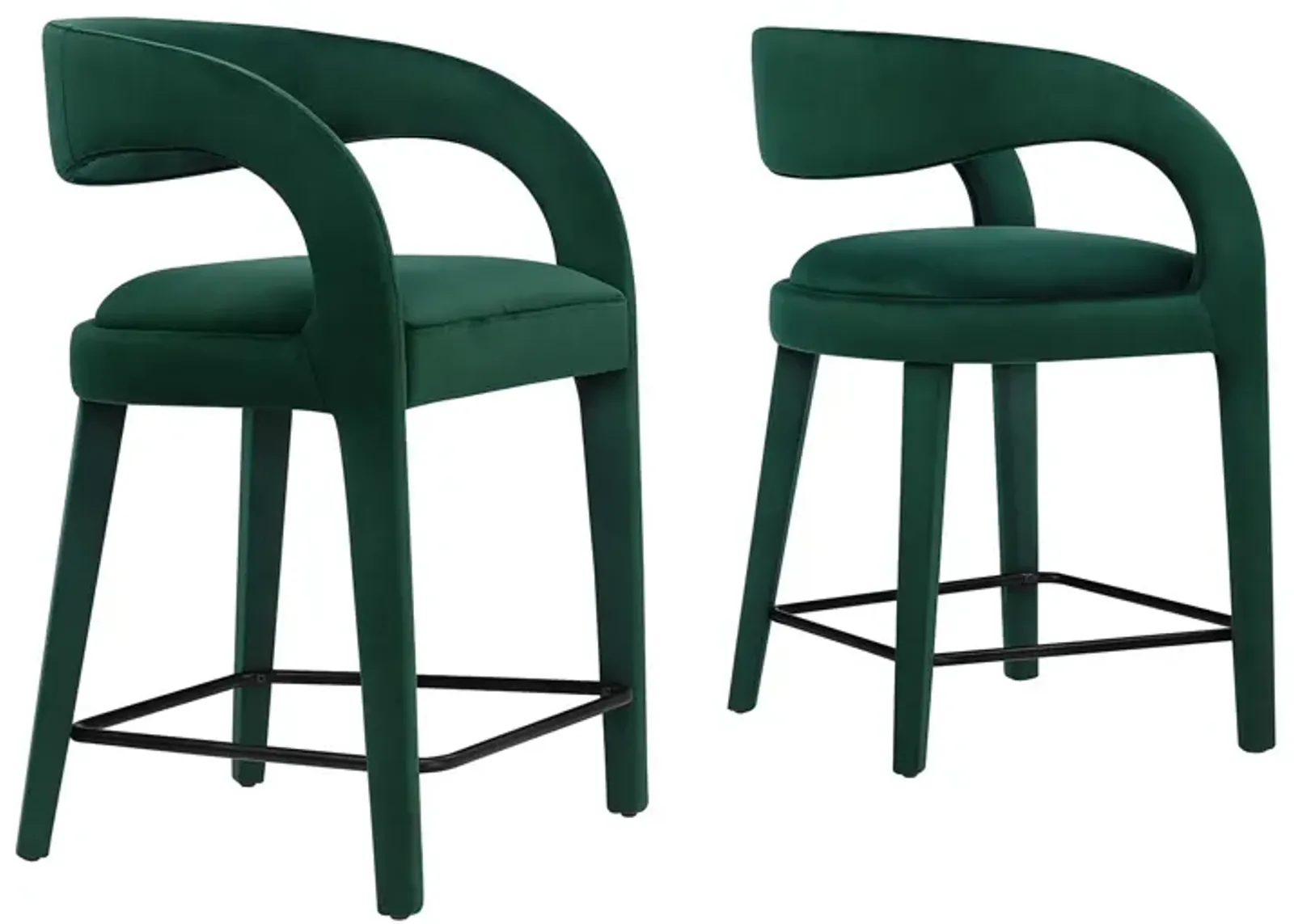 Pinnacle Performance Velvet Counter Stool Set of Two