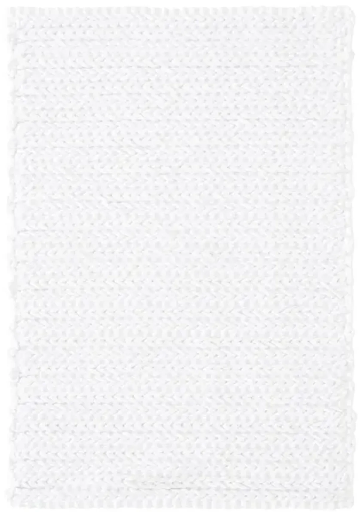 Madison Park Lasso White 100% Cotton Chenille Chain Stitch Rug