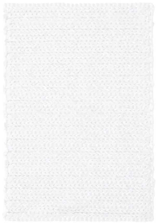 Madison Park Lasso White 100% Cotton Chenille Chain Stitch Rug