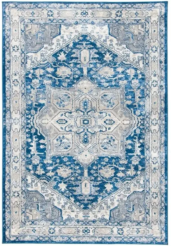 Brentwood 852 Navy / Grey 8' X 10' Large Rectangle Powerloomed Rug