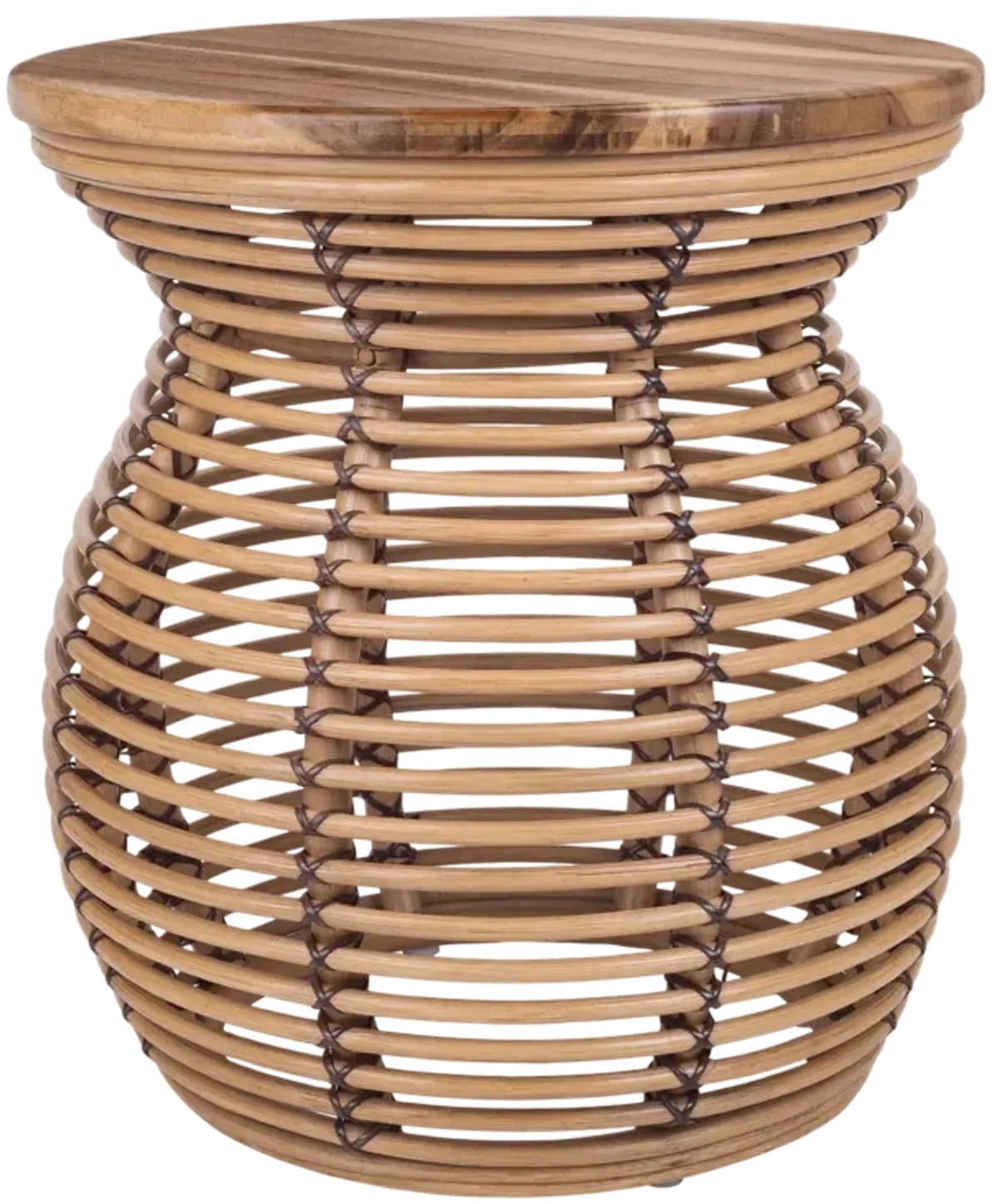 Quito Rattan Side/ End Table w/ Wood Top, Honey 