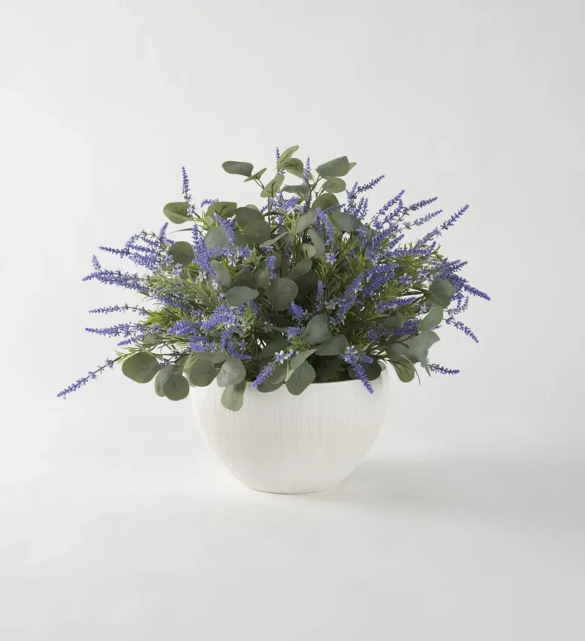 Lavender And Eucalyptus in Large White Ezra Bowl