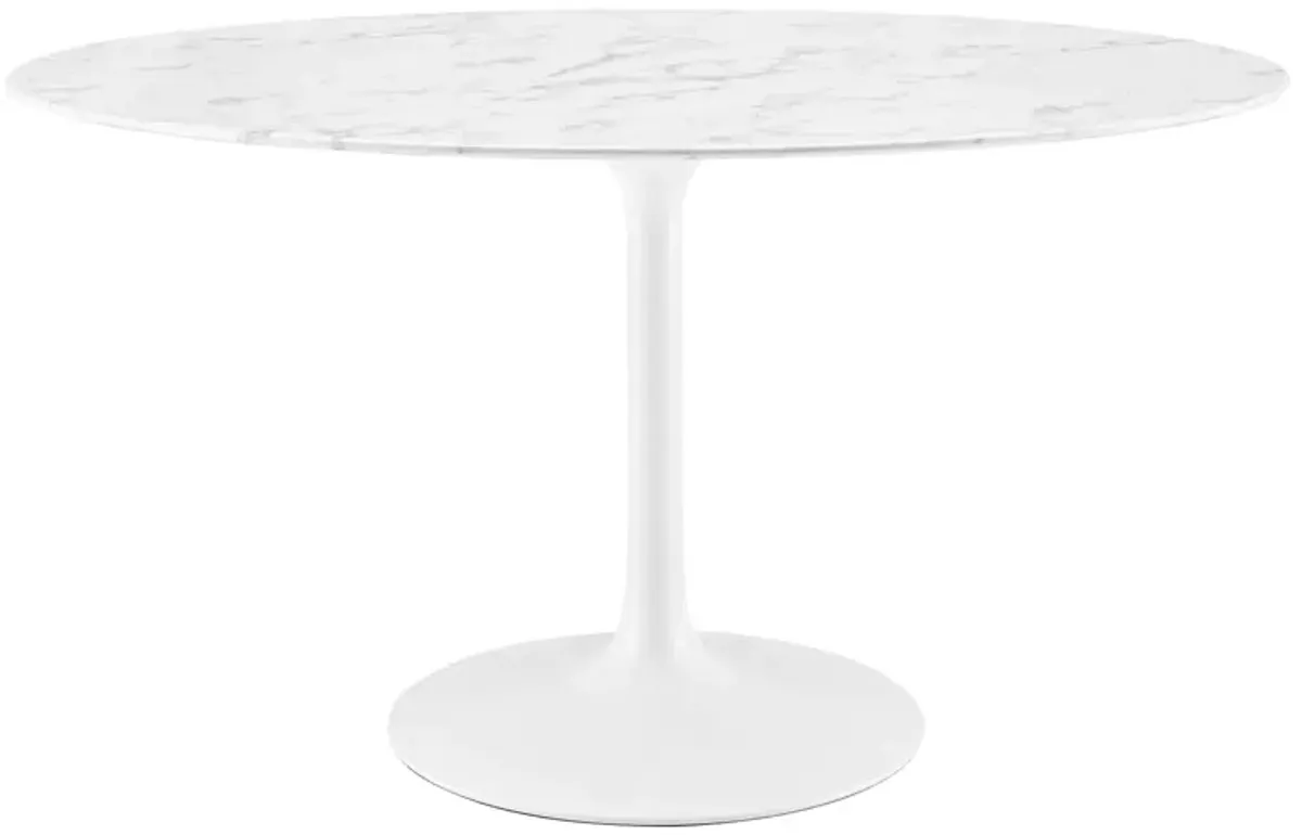 Lippa 54" Oval Artificial Marble Dining Table