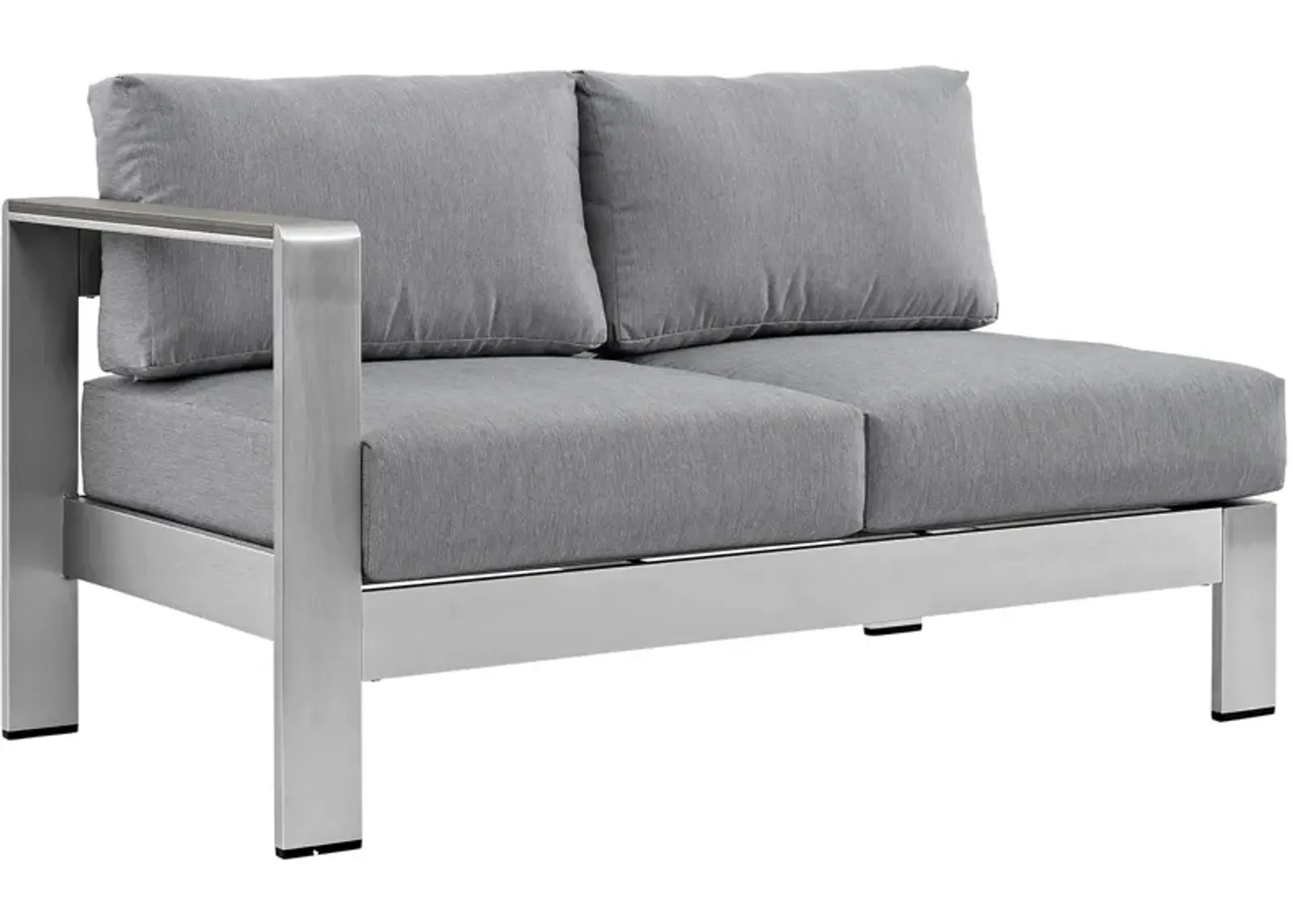 Shore Left-Arm Corner Sectional Outdoor Patio Aluminum Loveseat