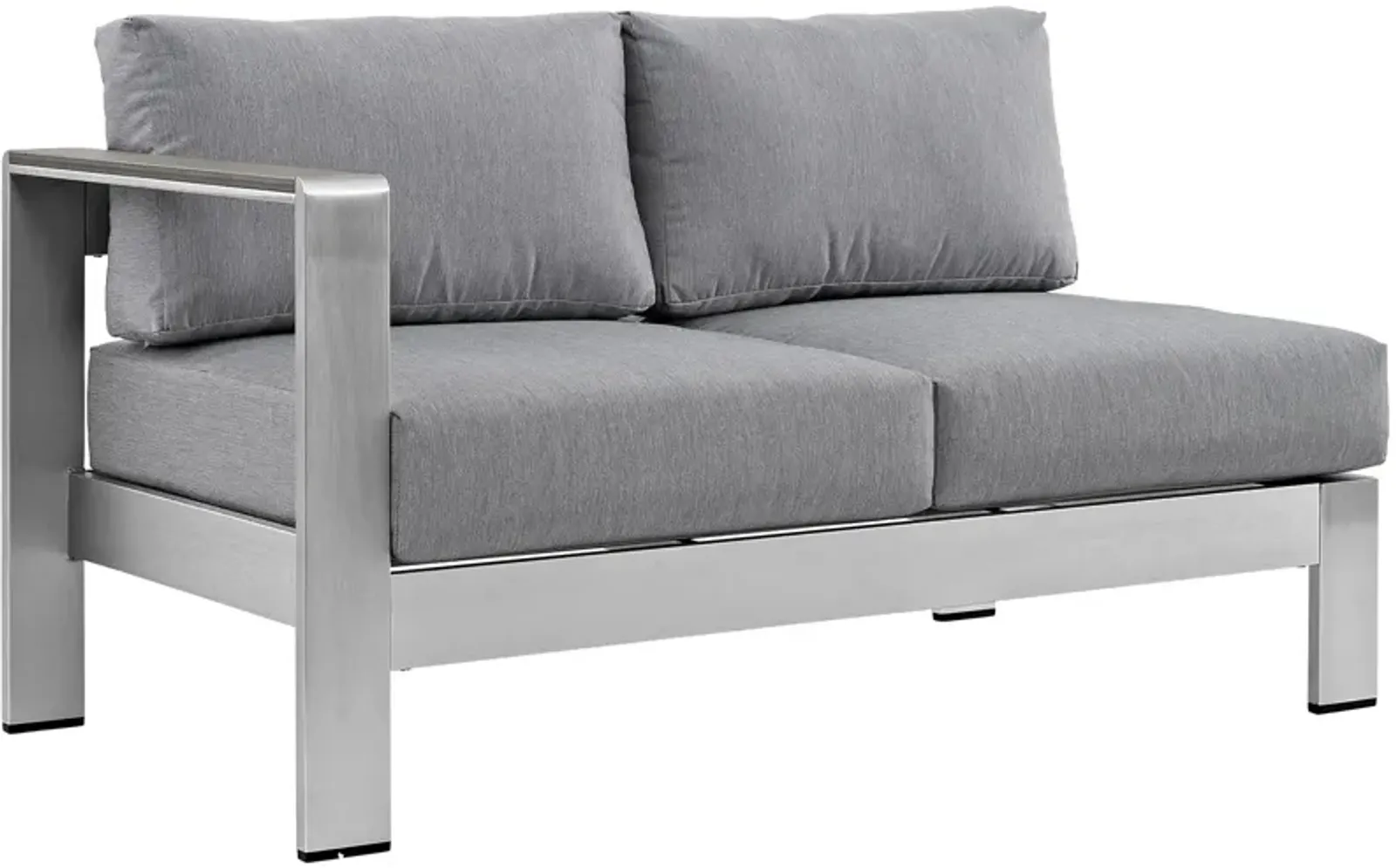 Shore Left-Arm Corner Sectional Outdoor Patio Aluminum Loveseat