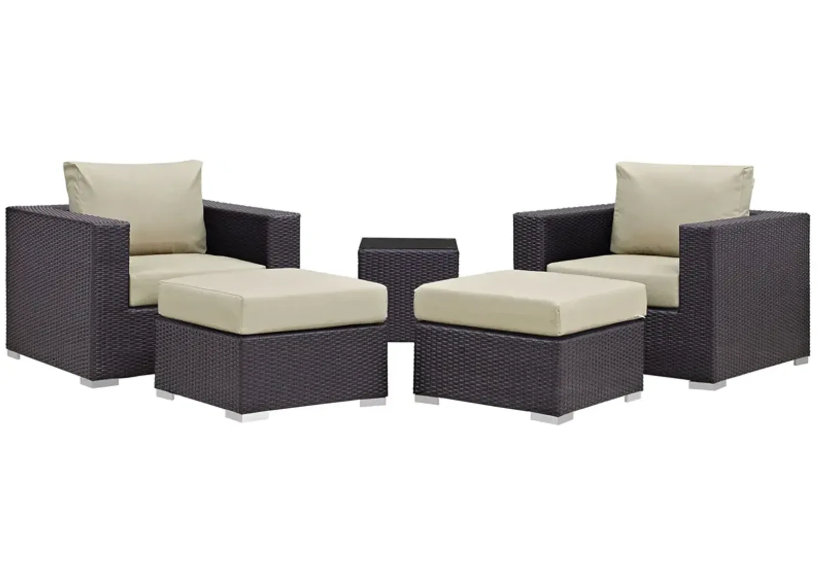 Convene 5 Piece Outdoor Patio Sectional Set