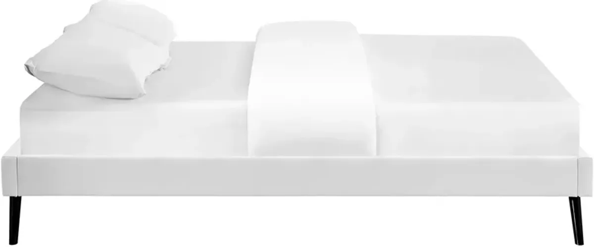Helen Vinyl Queen Bed Frame with Round Splayed Legs by Modway