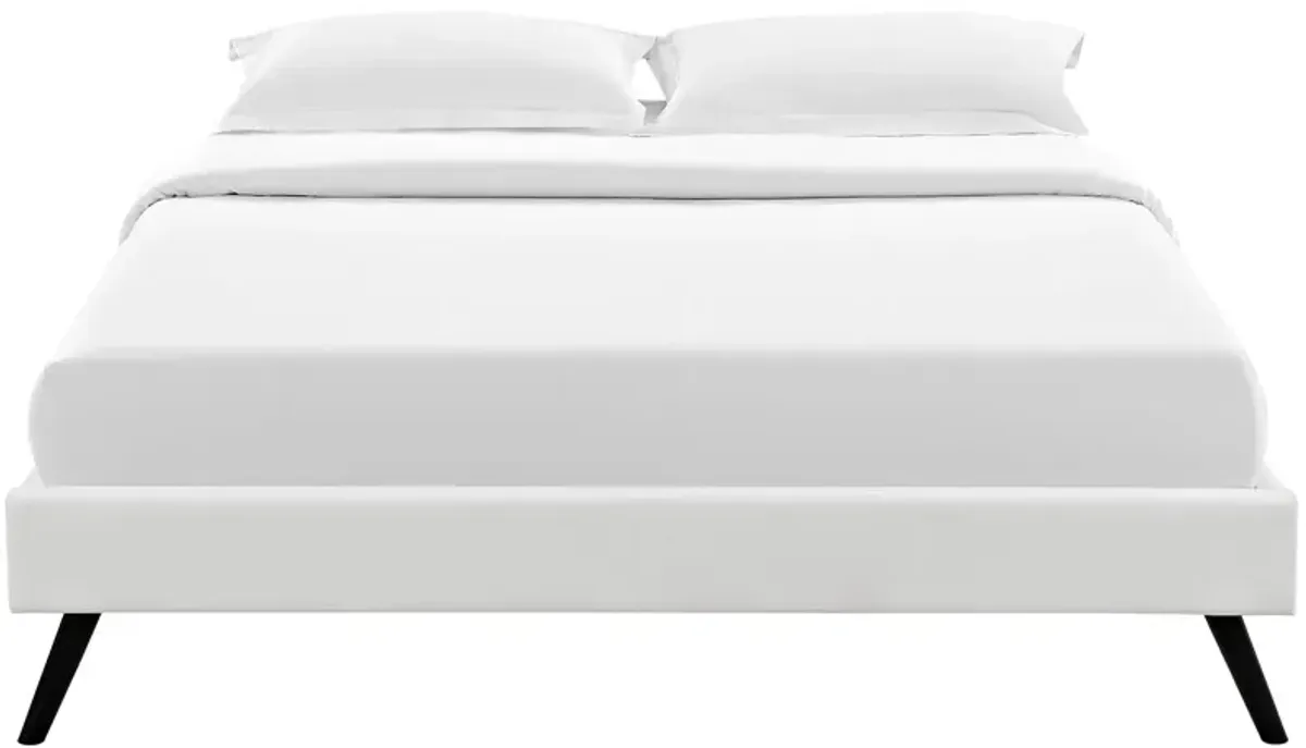 Helen Vinyl Queen Bed Frame with Round Splayed Legs by Modway